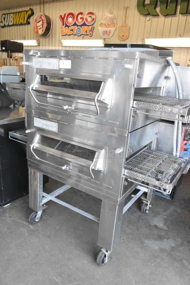 2 Middleby Marshall PS536R Stainless Steel Commercial Electric Powered Conveyor Pizza Ovens on Commercial Casters. 208/240 Volts, 3 Phase. 2 Times Your Bid! - Image 9 of 11