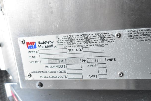 2 Middleby Marshall PS536R Stainless Steel Commercial Electric Powered Conveyor Pizza Ovens on Commercial Casters. 208/240 Volts, 3 Phase. 2 Times Your Bid! - Image 11 of 11