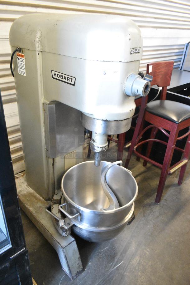 Hobart Metal Commercial Floor Style Planetary Dough Mixer w/ Stainless Steel Mixing Bowl and Dough Hook Attachment. 208/240 Volts. - Image 3 of 10