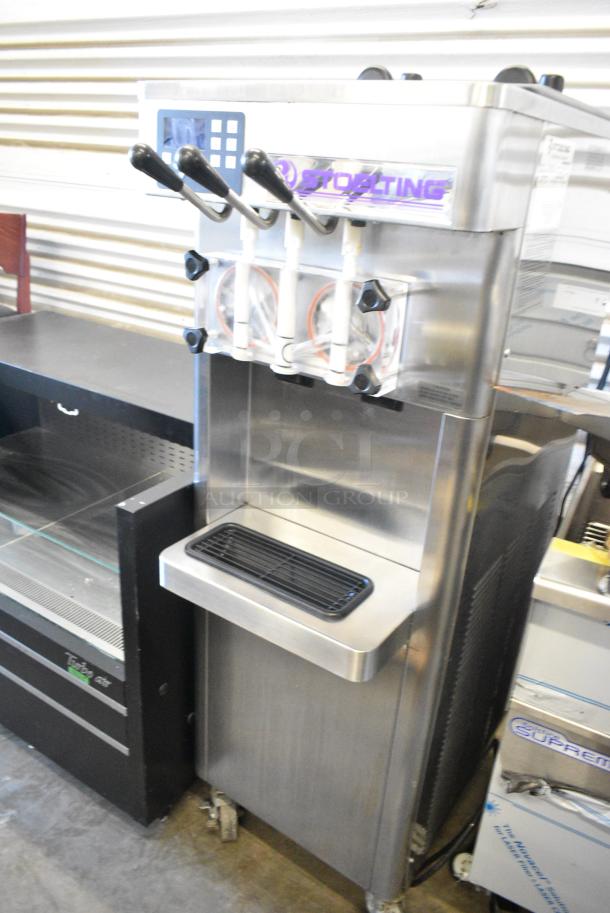 Stoelting F231-109I2 Stainless Steel Commercial Floor Style Water Cooled 2 Flavor w/ Twist Soft Serve Ice Cream Machine on Commercial Casters. 208-230 Volts, 3 Phase. - Image 8 of 11