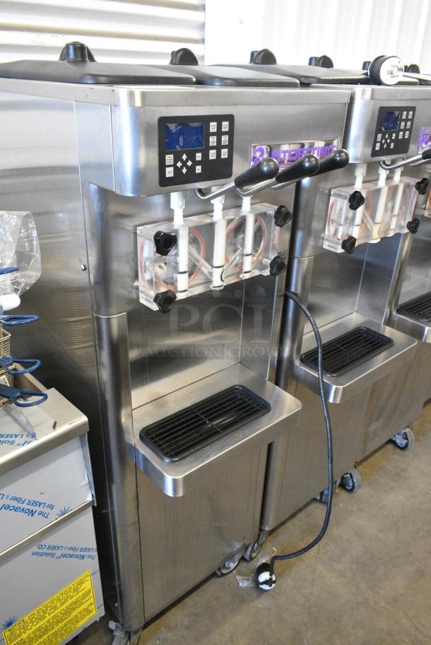 Stoelting F231-109I2 Stainless Steel Commercial Floor Style Water Cooled 2 Flavor w/ Twist Soft Serve Ice Cream Machine on Commercial Casters. 208-230 Volts, 3 Phase. - Image 1 of 10