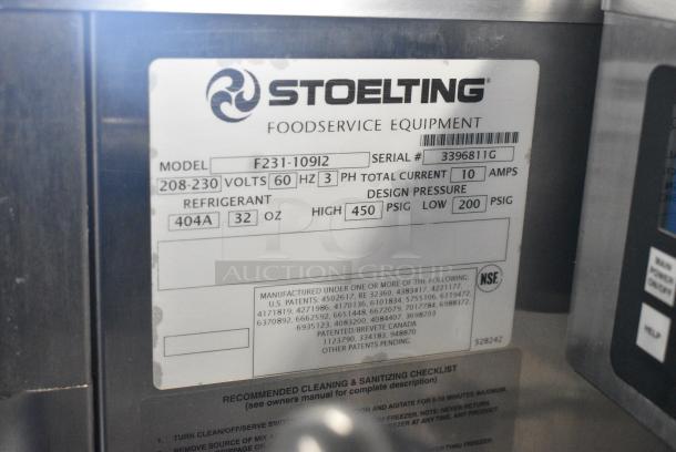 Stoelting F231-109I2 Stainless Steel Commercial Floor Style Water Cooled 2 Flavor w/ Twist Soft Serve Ice Cream Machine on Commercial Casters. 208-230 Volts, 3 Phase. - Image 9 of 10
