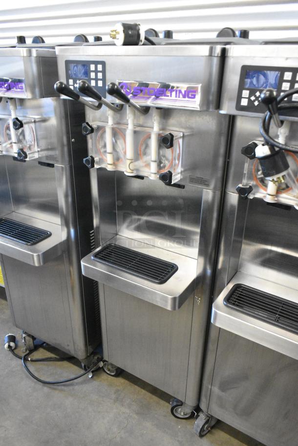 Stoelting F231-109I2 Stainless Steel Commercial Floor Style Water Cooled 2 Flavor w/ Twist Soft Serve Ice Cream Machine on Commercial Casters. 208-230 Volts, 3 Phase. - Image 2 of 10