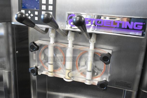 Stoelting F231-109I2 Stainless Steel Commercial Floor Style Water Cooled 2 Flavor w/ Twist Soft Serve Ice Cream Machine on Commercial Casters. 208-230 Volts, 3 Phase. - Image 6 of 10