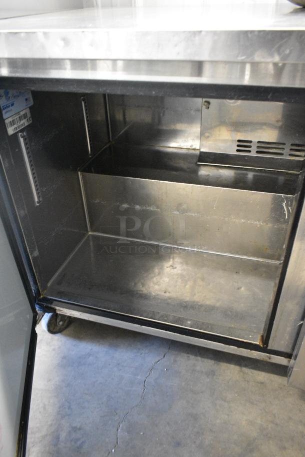 Turbo Air MUR-60 Stainless Steel Commercial 2 Door Work Top Cooler on Commercial Casters. 115 Volts, 1 Phase. Tested and Powers On But Does Not Get Cold - Image 5 of 8