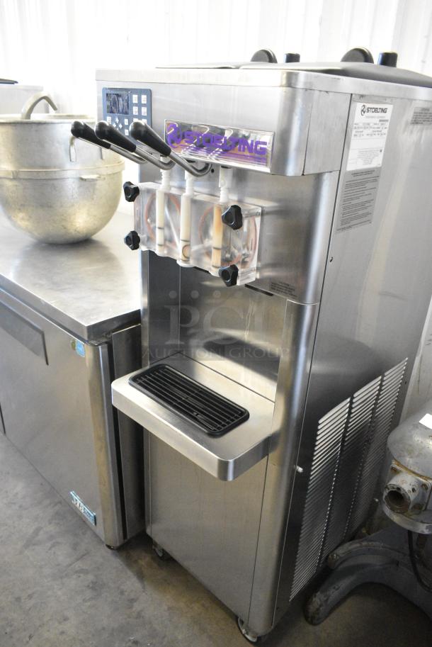 Stoelting F231-109I2 Stainless Steel Commercial Floor Style Water Cooled 2 Flavor w/ Twist Soft Serve Ice Cream Machine on Commercial Casters. 208-230 Volts, 3 Phase. - Image 3 of 11