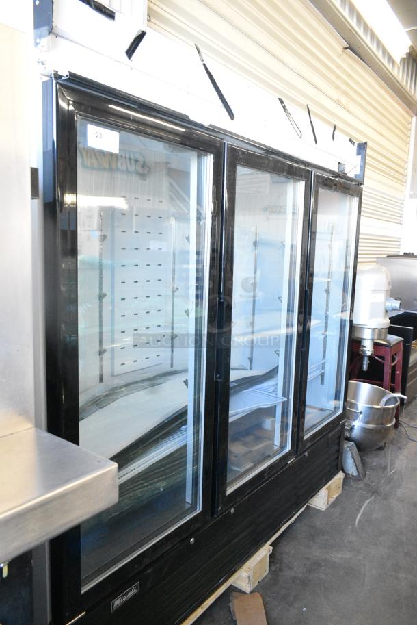BRAND NEW SCRATCH AND DENT! 2024 Migali C-72FM-HC Metal Commercial 3 Door Reach In Freezer Merchandiser. 115/208-230 Volts, 1 Phase. - Image 2 of 9