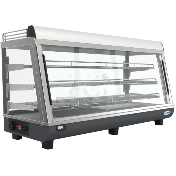 BRAND NEW SCRATCH AND DENT! KoolMore HDC-6C Metal Commercial 48 in. Glass Countertop Display Warmer, 6.5 cu. ft. 110-120 Volts, 1 Phase. Tested and Working! - Image 1 of 9