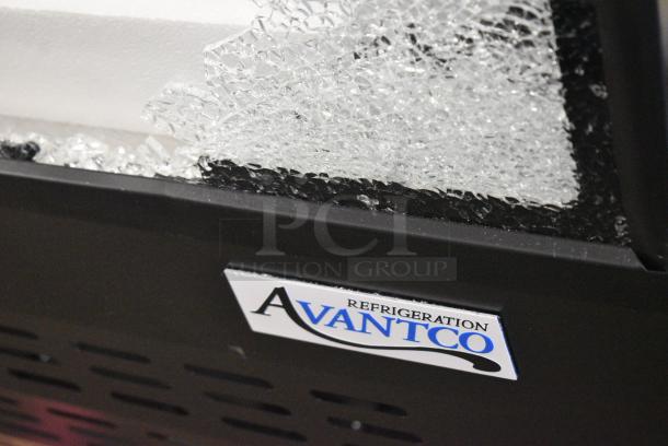 BRAND NEW SCRATCH AND DENT! 2024 Avantco 178DLC47HCB Metal Commercial 47" Black Curved Glass Refrigerated Deli Case. See Pictures For Broken Glass. 115 Volts, 1 Phase. Tested and Working! - Image 3 of 7