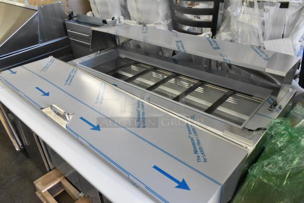 BRAND NEW SCRATCH AND DENT! Beverage Air SPE48HC-12C Elite Series 48" 2 Door Cutting Top Refrigerated Sandwich Prep Table with 17" Deep Cutting Board. 115 Volts, 1 Phase. Tested and Working! - Image 4 of 7