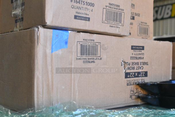 29 BRAND NEW SCRATCH AND DENT! Items Including 164TS1000 Lancaster Table & Seating 10" Cast Iron Table Base Spider, 164TB2222 Lancaster Table & Seating 22" x 22" Cross Cast Iron Table Base Plate, 164TCOLROD25 Lancaster Table & Seating 25 3/16" Standard Height Table Base Column and Rod, 3493030ANTWA Lancaster Table & Seating Industrial 30" x 30" Solid Wood Live Edge Table Top with Rustic Walnut Finish. 29 Times Your Bid! - Image 4 of 8