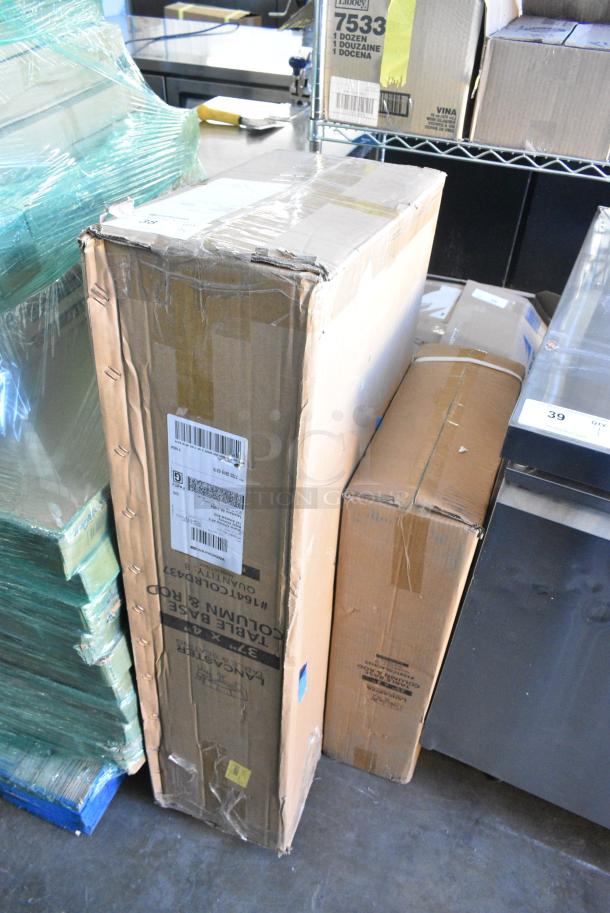2 BRAND NEW SCRATCH AND DENT! Items Including 164TCOLRD437 Lancaster Table & Seating 37 1/2" x 4" Bar Height Table Base Column and Rod and 164TCOLROD25 Lancaster Table & Seating 25 3/16" Standard Height Table Base Column and Rod. 2 Times Your Bid! - Image 1 of 5