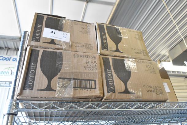4 BRAND NEW SCRATCH AND DENT! Boxes of 12 Contour Reserve 9155 13.5 oz Goblet Wine Glasses. 4 Times Your Bid! - Image 2 of 5