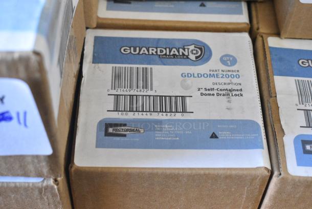 11 BRAND NEW! Boxes of Guardian GDLDOME2000 2" Self Contained Dome Drain Lock. 11 Times Your Bid! - Image 6 of 6