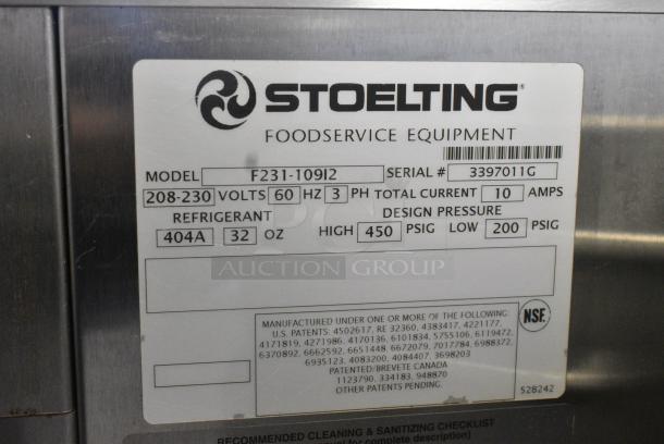 Stoelting F231-109I2 Stainless Steel Commercial Floor Style Water Cooled 2 Flavor w/ Twist Soft Serve Ice Cream Machine on Commercial Casters. 208-230 Volts, 3 Phase. - Image 10 of 10