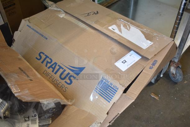 BRAND NEW SCRATCH AND DENT! STR-PQ-8W American Louver Company Stratus White Plaque Diffuser with 8" Neck - Image 2 of 5