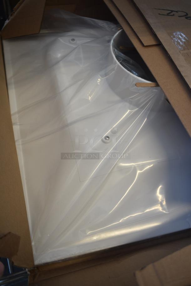 BRAND NEW SCRATCH AND DENT! STR-PQ-8W American Louver Company Stratus White Plaque Diffuser with 8" Neck - Image 4 of 5
