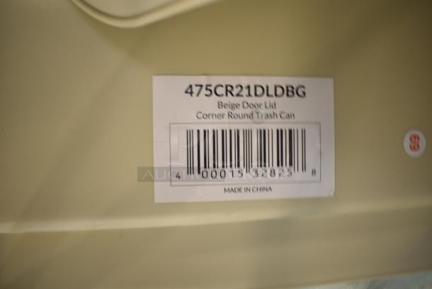 Lavex 21 Gallon Beige Corner Round Trash Can - Image 3 of 3