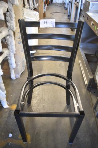 22 BRAND NEW SCRATCH AND DENT! Black Metal Dining Height Ladder Back Chair Frame. 22 Times Your Bid!