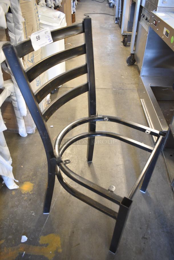 22 BRAND NEW SCRATCH AND DENT! Black Metal Dining Height Ladder Back Chair Frame. 22 Times Your Bid! - Image 2 of 6