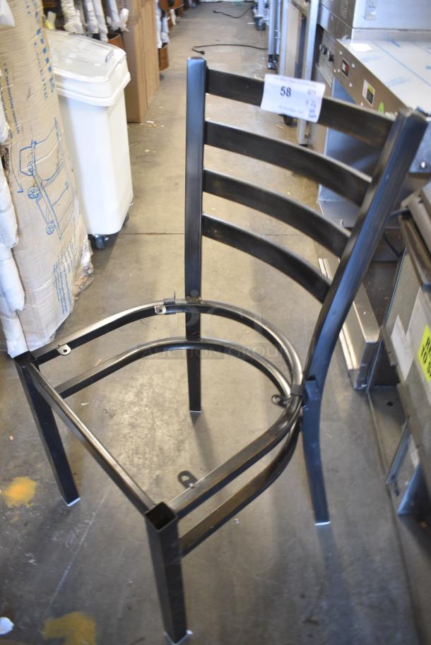 22 BRAND NEW SCRATCH AND DENT! Black Metal Dining Height Ladder Back Chair Frame. 22 Times Your Bid! - Image 3 of 6