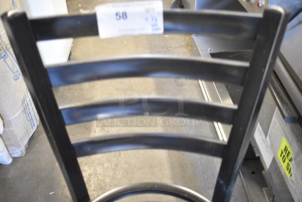 22 BRAND NEW SCRATCH AND DENT! Black Metal Dining Height Ladder Back Chair Frame. 22 Times Your Bid! - Image 4 of 6