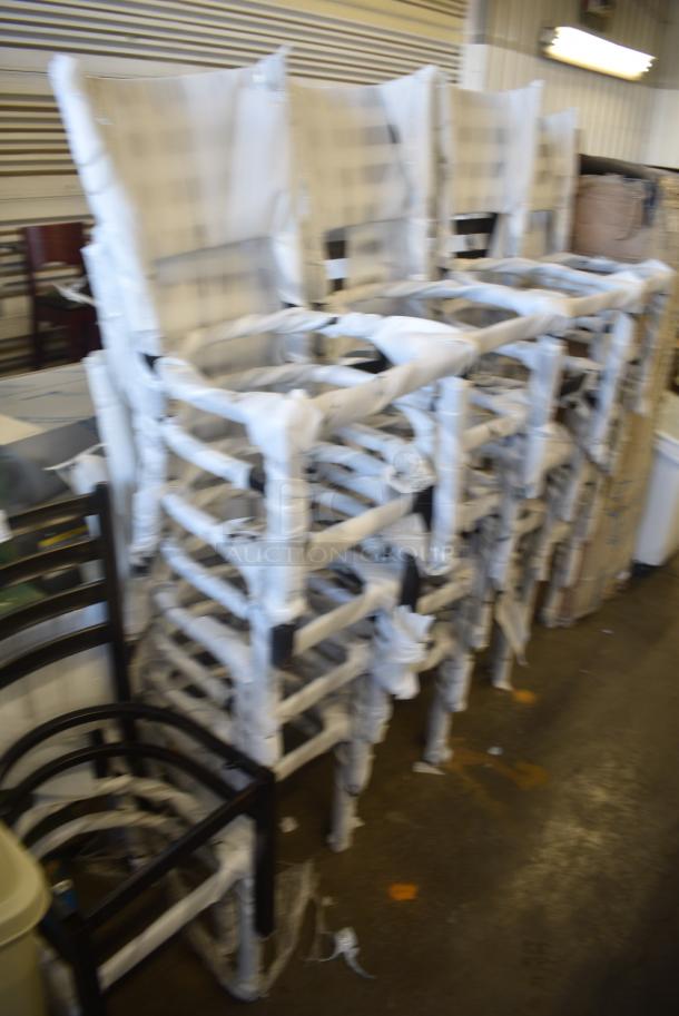 22 BRAND NEW SCRATCH AND DENT! Black Metal Dining Height Ladder Back Chair Frame. 22 Times Your Bid! - Image 6 of 6