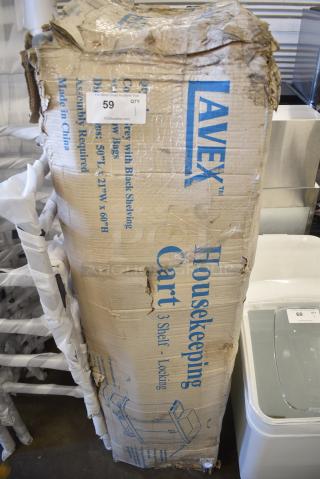 BRAND NEW SCRATCH AND DENT! Lavex 274HKCARTLCK Hotel / Housekeeping Cart - Large Locking Three Shelf