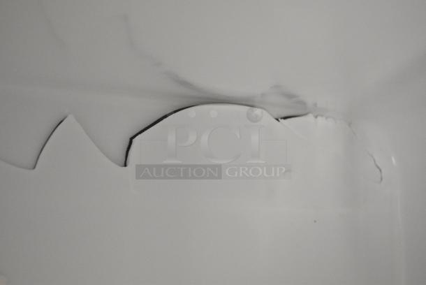 BRAND NEW SCRATCH AND DENT! White Poly Ingredient Bin on Commercial Casters. See Pictures for Crack. - Image 4 of 5