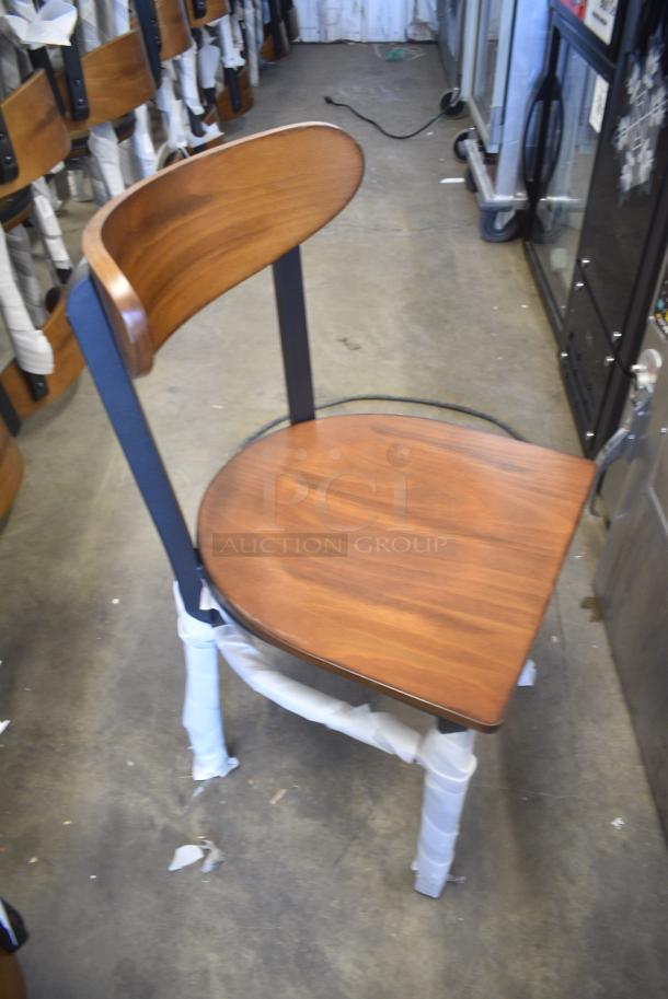 48 BRAND NEW SCRATCH AND DENT! Black Metal Dining Height Chair w/ Wooden Seat. 48 Times Your Bid! - Image 2 of 6
