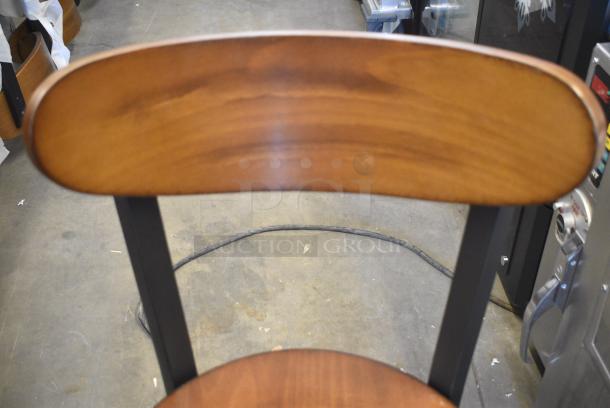 48 BRAND NEW SCRATCH AND DENT! Black Metal Dining Height Chair w/ Wooden Seat. 48 Times Your Bid! - Image 4 of 6