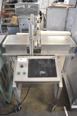 Metal Commercial Floor Style Pneumatic Auto Cutter / Press on Commercial Casters. Tested and Working!