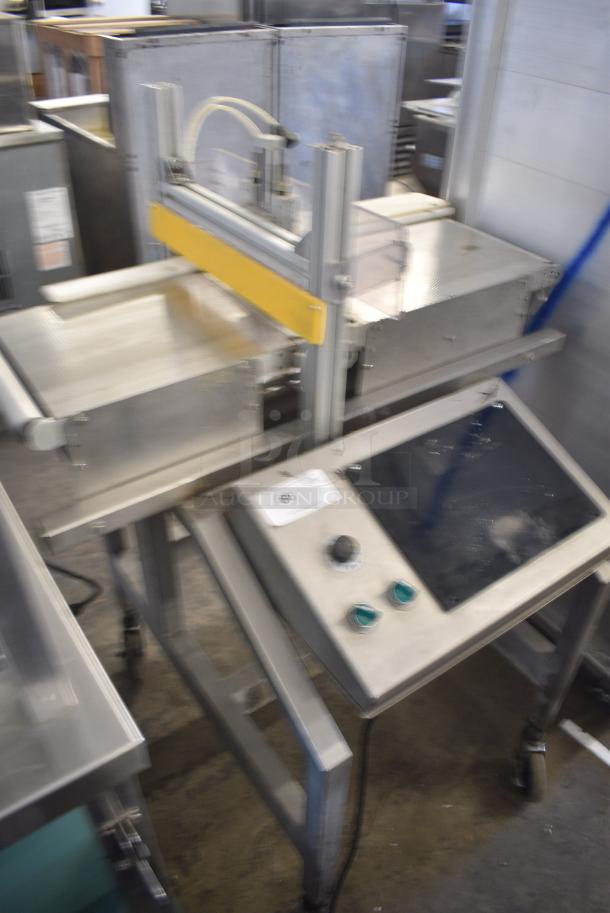 Metal Commercial Floor Style Pneumatic Auto Cutter / Press on Commercial Casters. Tested and Working! - Image 2 of 11