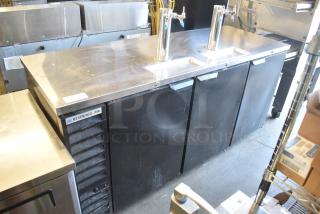 Beverages Air DD78HC-1-B Stainless Steel Commercial Direct Draw Kegerator w/ 2 Beer Towers. 115 Volts, 1 Phase. Tested and Working!
