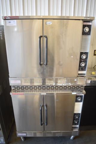 2 Market Forge Stainless Steel Commercial Natural Gas Powered Full Size Convection Oven w. Solid Doors, Metal Oven Racks. 2 Times Your Bid!