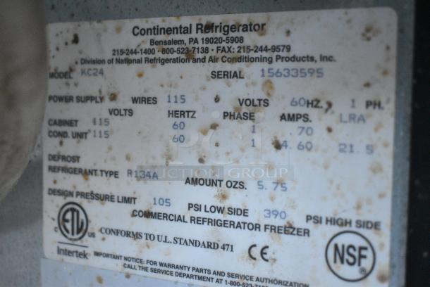 Continental KC24 Metal Commercial Direct Draw Kegerator on Commercial Casters. 115 Volts, 1 Phase. Tested and Powers On But Does Not Get Cold - Image 6 of 7