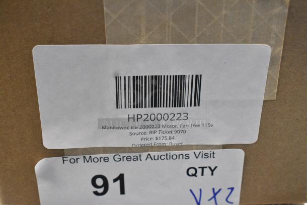 2 BRAND NEW SCRATCH AND DENT! Items Including HP2000223 Manitowoc Ice 2000223 Motor, Fan 16w 115v and Robertshaw Dole Flow Regulator. 2 Times Your Bid! - Image 10 of 10