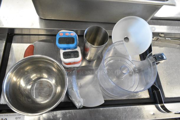 BRAND NEW SCRATCH AND DENT! Items Including Stainless Steel Drop In Bin, Chafer Frame, Metal Bowl, Poly Food Processor Bowl. - Image 3 of 6