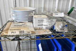 4 BRAND NEW SCRATCH AND DENT! Items Including 9223522002 Vollrath 352200-2 1/4" and 1/2" Push Block for InstaCut 5.1 Dicer or Slicer, 600GR34510 Regency 600GR34510 3/4" Convertible Gas Pressure Regulator 5.0" - 10.0" WC, Cooking Performance Group 35121102C049 Liquid Propane Orifice for 13" Wok Ranges. 4 Times Your Bid!