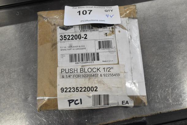 4 BRAND NEW SCRATCH AND DENT! Items Including 9223522002 Vollrath 352200-2 1/4" and 1/2" Push Block for InstaCut 5.1 Dicer or Slicer, 600GR34510 Regency 600GR34510 3/4" Convertible Gas Pressure Regulator 5.0" - 10.0" WC, Cooking Performance Group 35121102C049 Liquid Propane Orifice for 13" Wok Ranges. 4 Times Your Bid! - Image 10 of 11