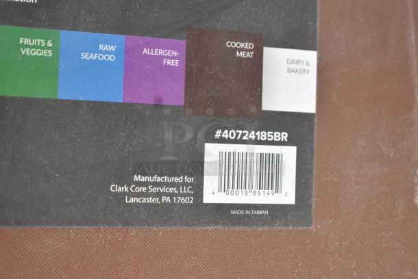 BRAND NEW SCRATCH AND DENT! 40724185BR Choice 24" x 18" x 1/2" Brown Polyethylene Cutting Board - Image 3 of 3