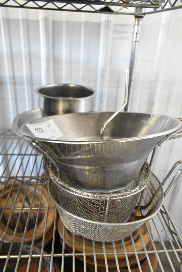 5 Various Items Including Ricer, Baskets, Cylindrical Bin and Bowl. 5 Times Your Bid! - Image 1 of 6