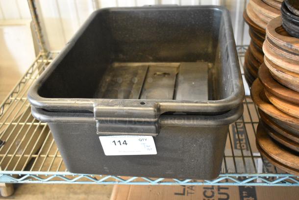ALL ONE MONEY! Tier Lot of Various Items Including Wooden Chargers and Poly Bus Bins - Image 3 of 3