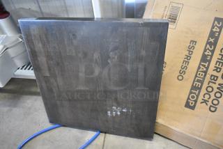 BRAND NEW SCRATCH AND DENT! 3492424BBESP Lancaster Table & Seating 24" x 24" Wood Butcher Block Table Top with Espresso Finish