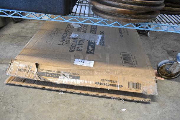 BRAND NEW SCRATCH AND DENT! 3492424BBESP Lancaster Table & Seating 24" x 24" Wood Butcher Block Table Top with Espresso Finish - Image 2 of 4