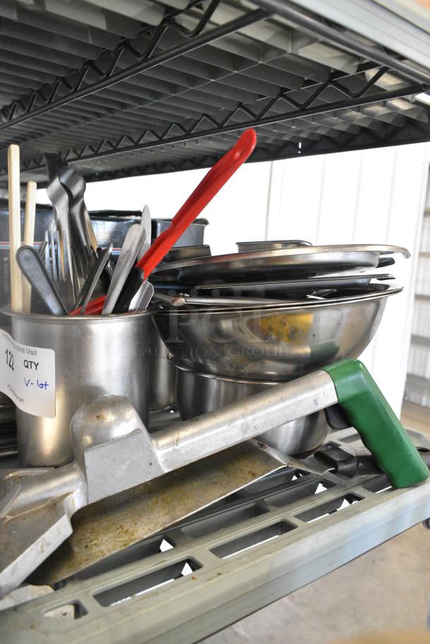 ALL ONE MONEY! Lot of Various Utensils in Stainless Steel Bin, Scraper, Bowls. - Image 4 of 5