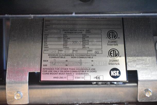 BRAND NEW SCRATCH AND DENT! Imperial Stainless Steel Commercial Natural Gas Powered Full Size Convection Oven w/ View Through Doors, Metal Oven Racks and Thermostatic Controls. See Pictures for Broken Glass. 70,000 BTU. - Image 9 of 9