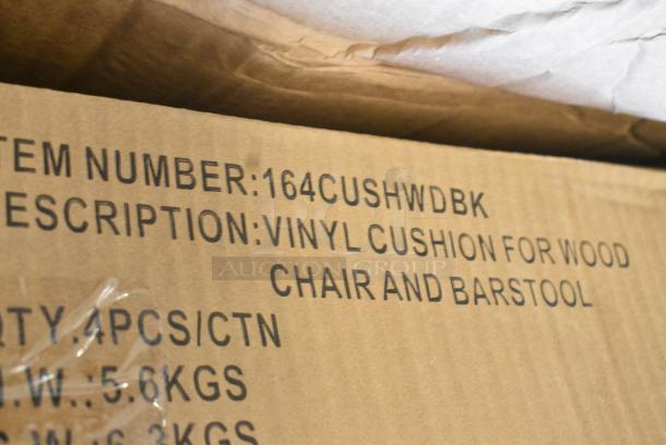 BRAND NEW SCRATCH AND DENT! Case of 4 Boxes of 4 Lancaster Table & Seating 164CUSHWDBK 2 1/2" Black Vinyl Seat for Wood Frame Chairs and Bar Stools - Image 4 of 4