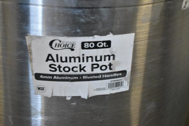 471SP80QT Choice 80 Qt. Heavy Weight Aluminum Stock Pot - Image 4 of 5