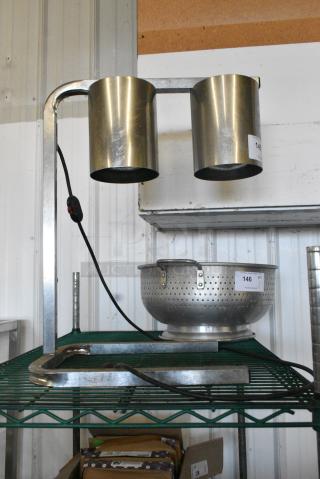 Metal Countertop 2 Head Warming Lamp. 120 Volts, 1 Phase.